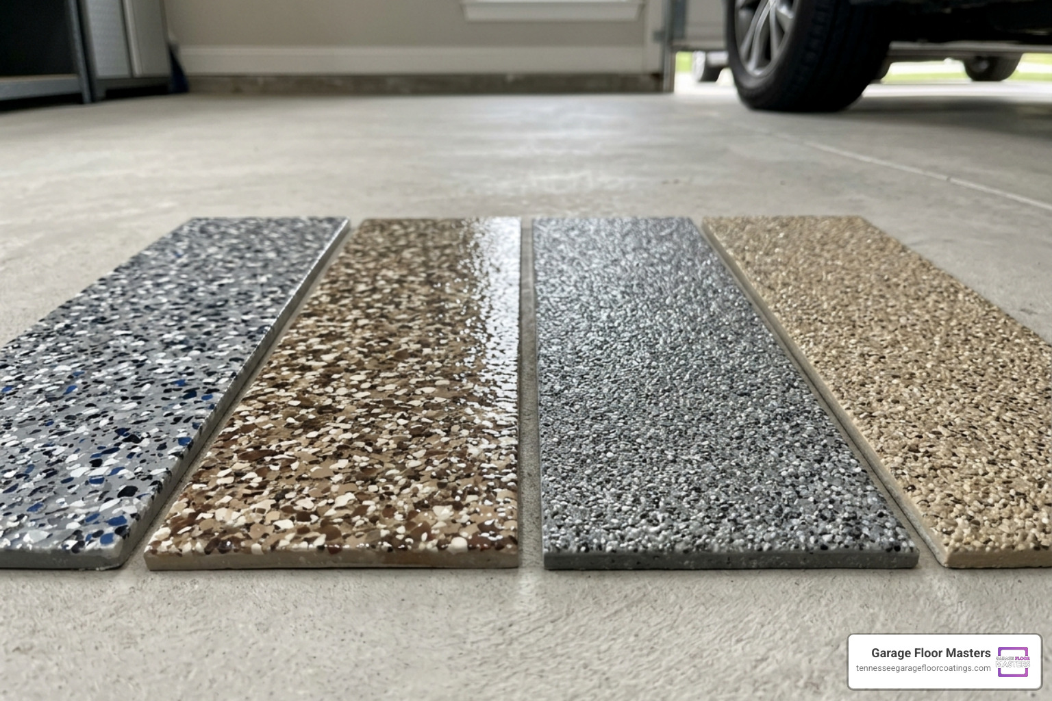 Samples of different flake and quartz textures for epoxy floors - garage floor texture epoxy Samples of different flake and quartz textures for epoxy floors - garage floor texture epoxy