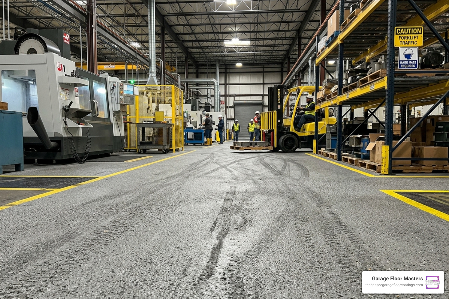 High-traction industrial floor with aggressive non-slip texture - non slip epoxy floor paint