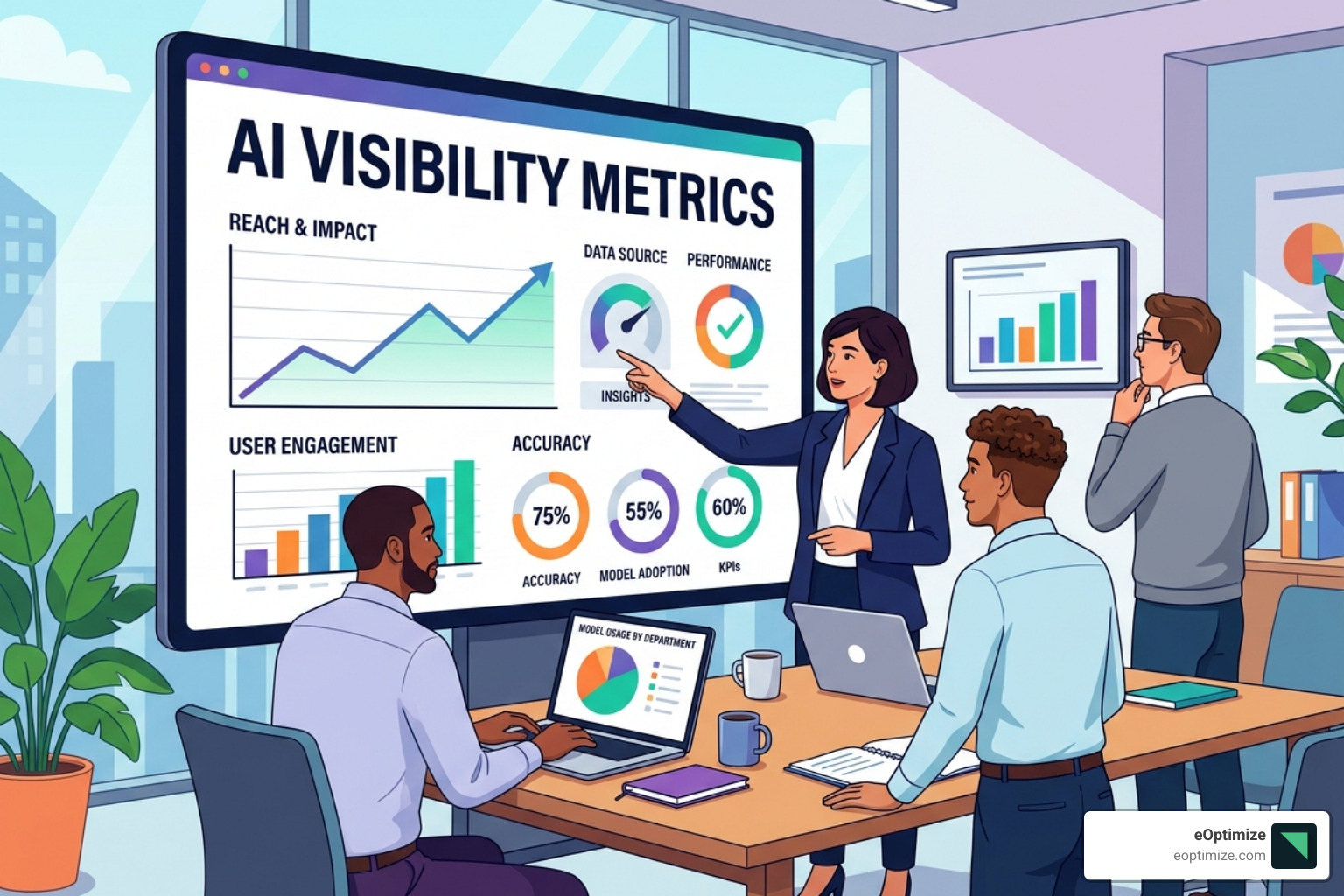 Brand mentions and citations in an LLM response interface - AI visibility metrics