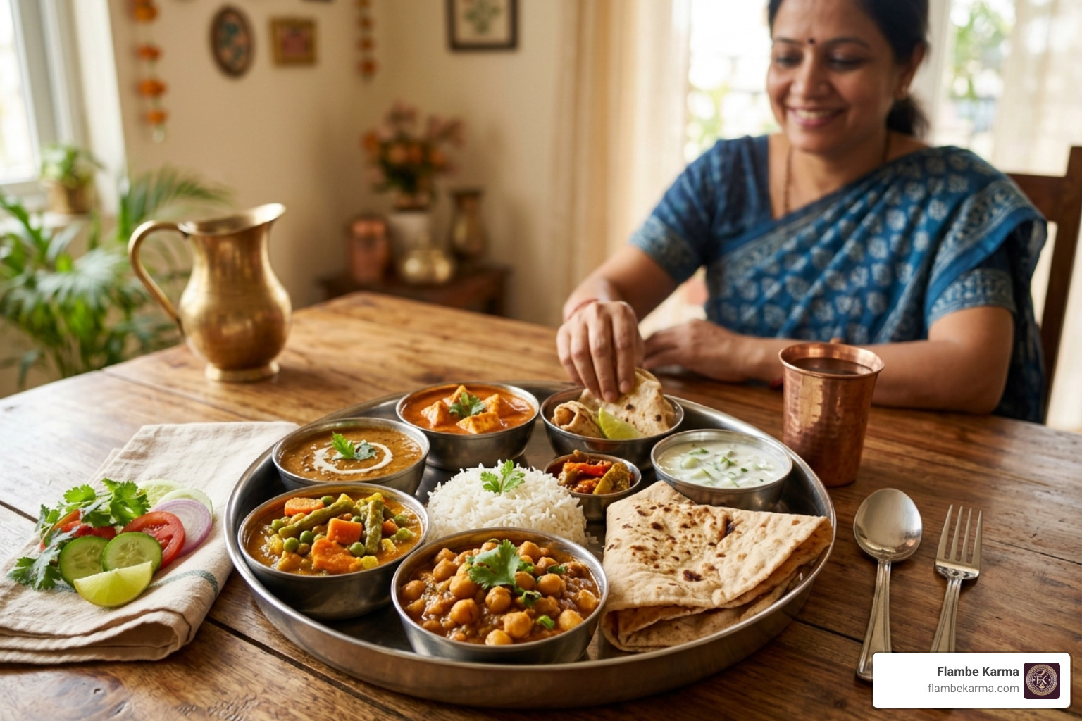 steaming Aloo Gobi - indian vegetarian meal
