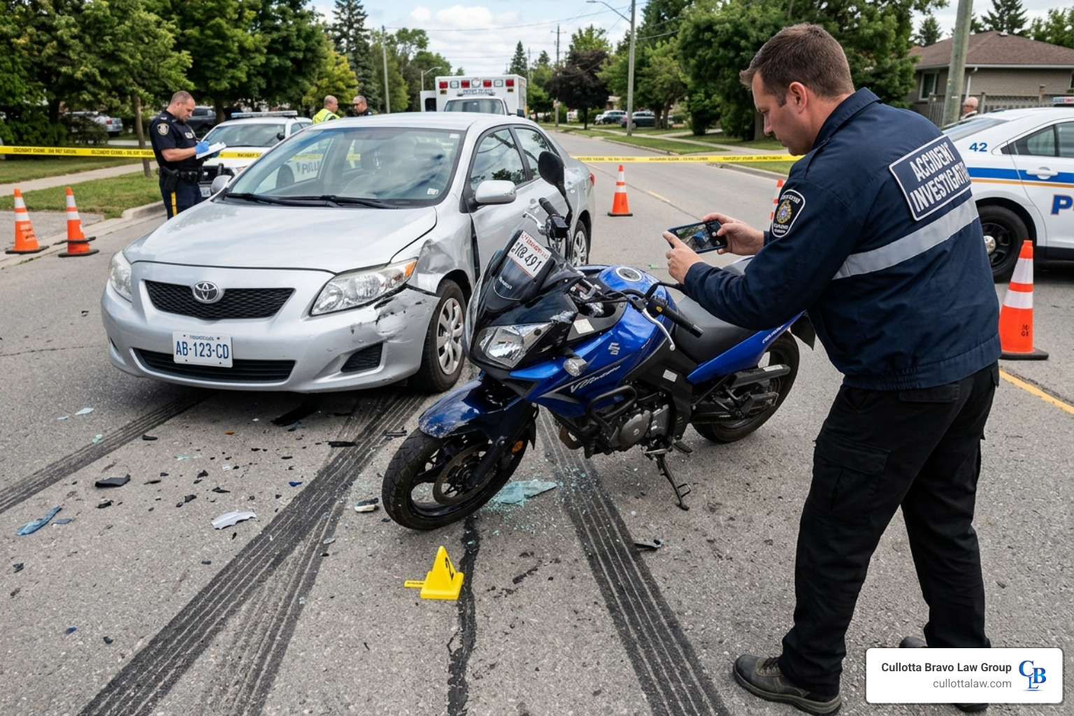 documenting evidence at the accident scene - motorcycle accident compensation lawyer