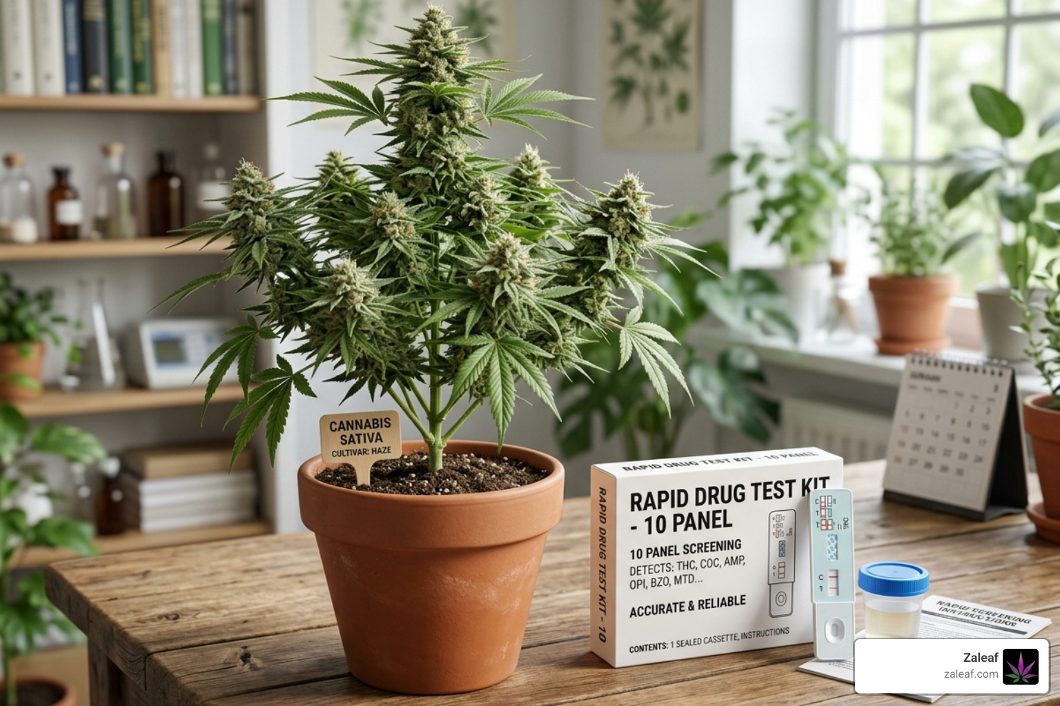 THC detection window cannabis plant and drug test kit - THC detection window