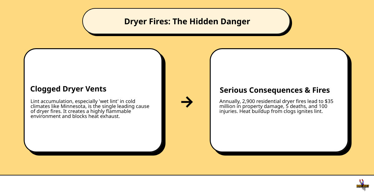 infographic showing dryer fire statistics, leading causes, and top warning signs of a clogged vent - signs your dryer vent infographic showing dryer fire statistics, leading causes, and top warning signs of a clogged vent - signs your dryer vent