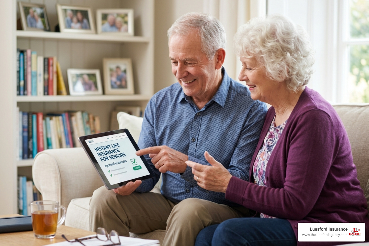 Senior couple in Ohio discussing burial insurance options - Instant life insurance seniors