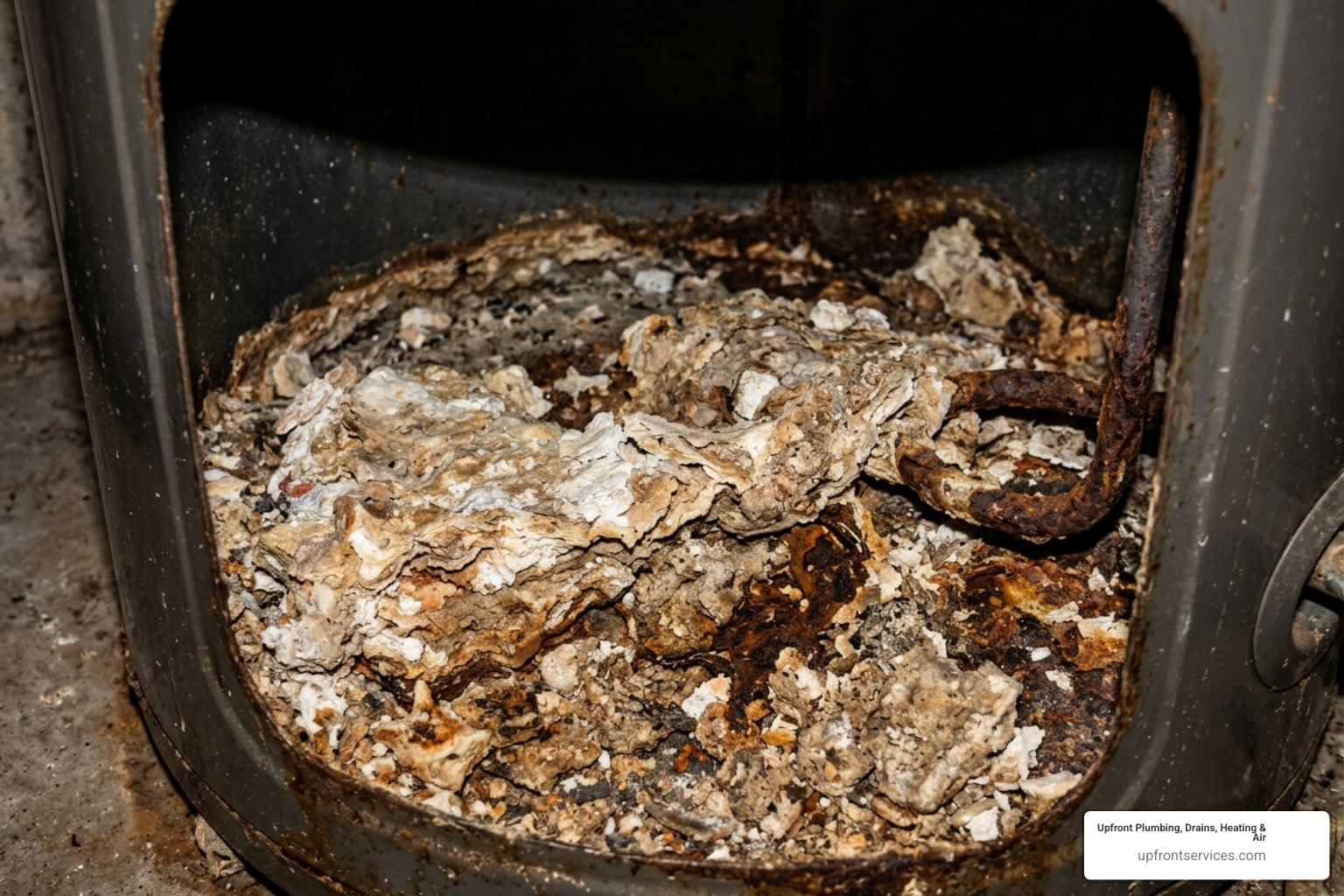 Sediment buildup at the bottom of a Boise water heater tank - water heaters boise