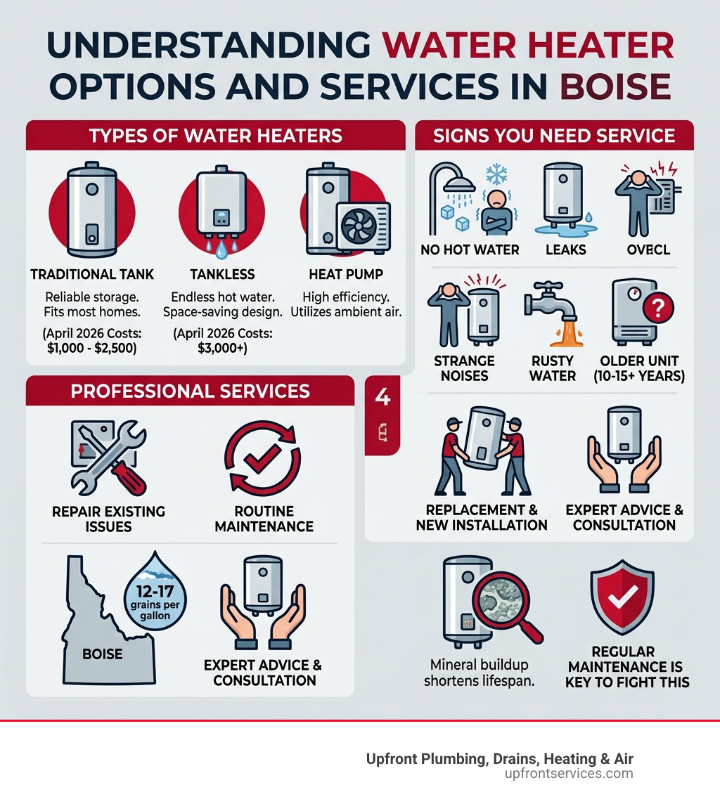 Understanding Water Heater Options and Services in Boise - water heaters boise infographic 