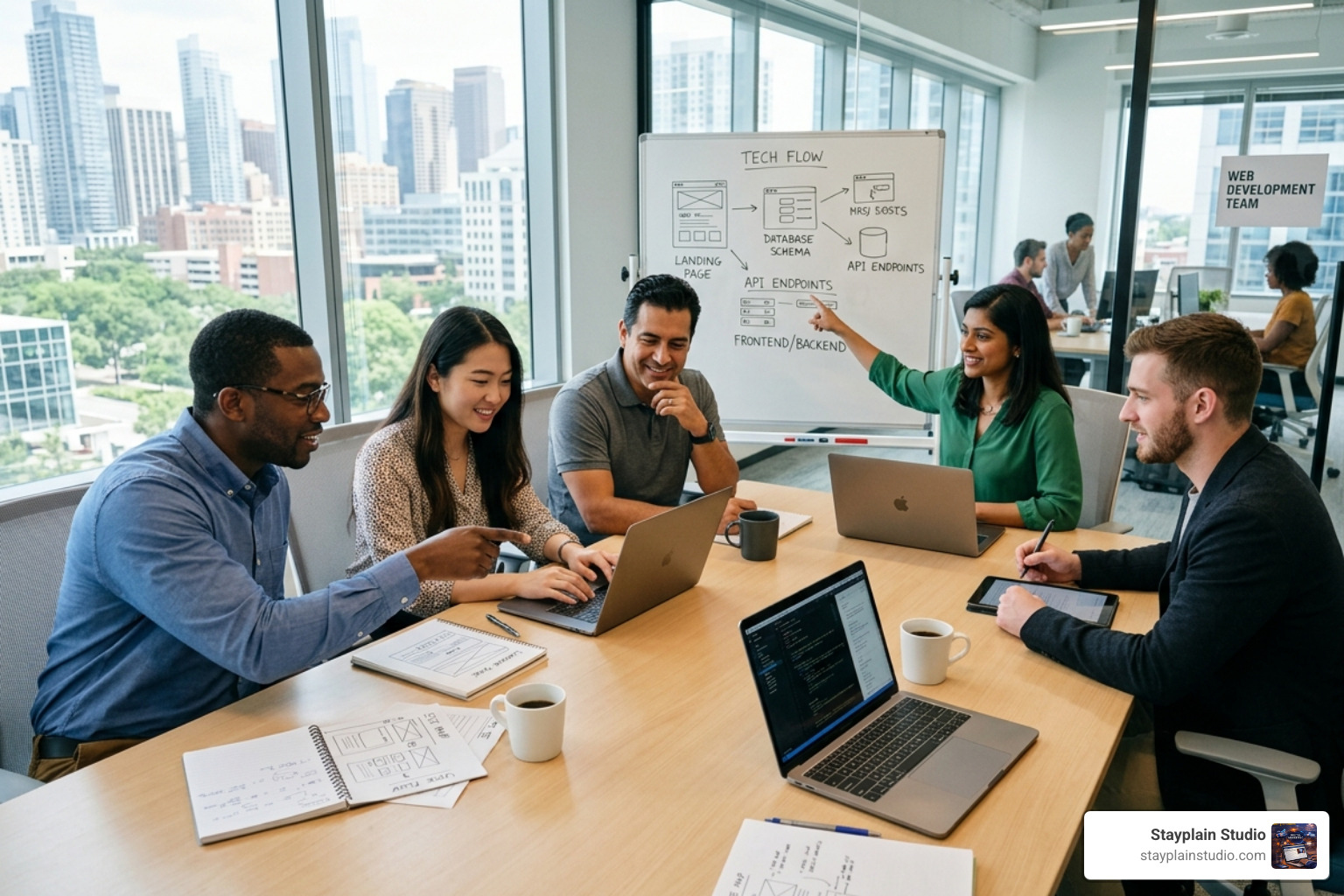 professional team collaborating on a website project - web design company for small businesses