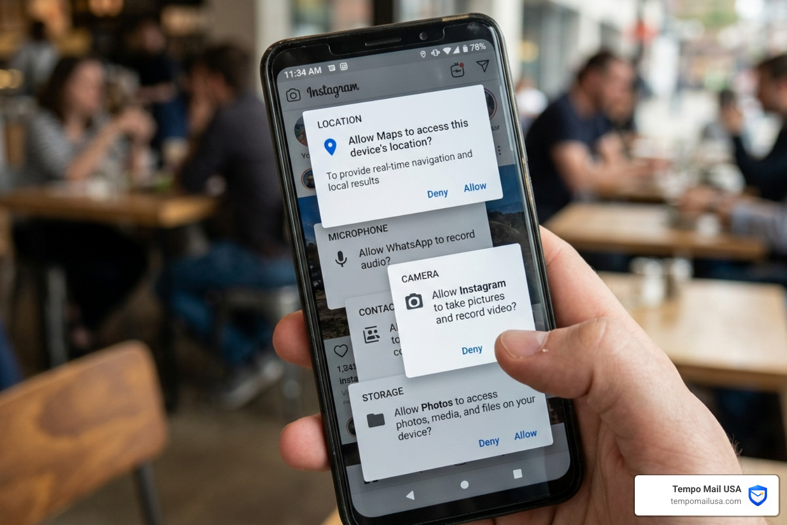 A mobile phone screen showing multiple intrusive app permission requests for location, camera, and contacts - is shein a scam A mobile phone screen showing multiple intrusive app permission requests for location, camera, and contacts - is shein a scam