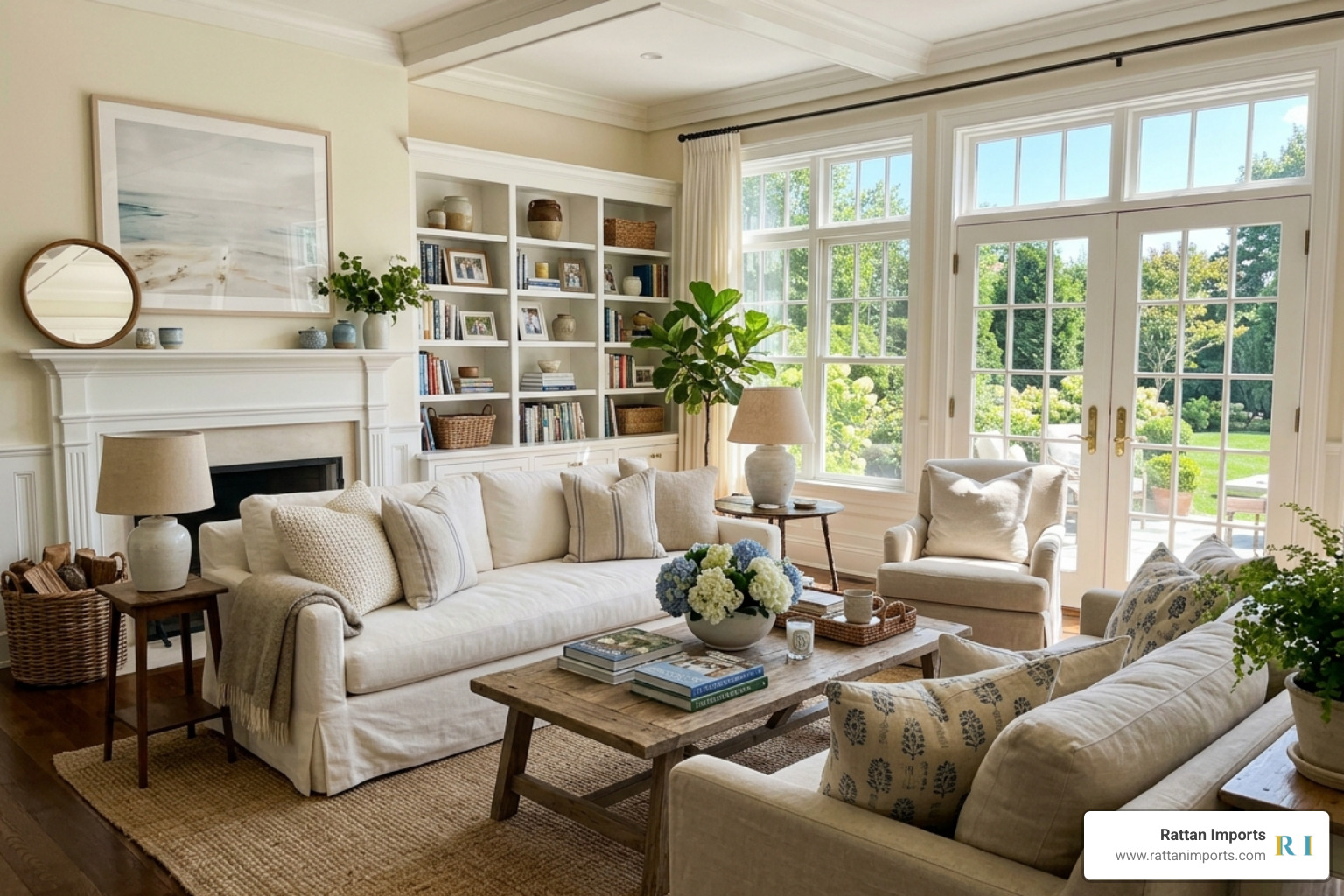 Nancy Meyers aesthetic sun-drenched living room neutral slipcovered sofas layered textures - nancy meyers aesthetic Nancy Meyers aesthetic sun-drenched living room neutral slipcovered sofas layered textures - nancy meyers aesthetic