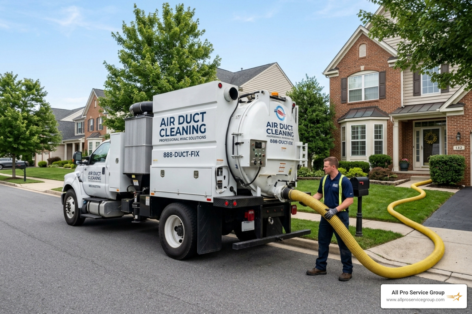 High-powered truck-mounted vacuum equipment used for residential air duct cleaning - residential air duct cleaning High-powered truck-mounted vacuum equipment used for residential air duct cleaning - residential air duct cleaning