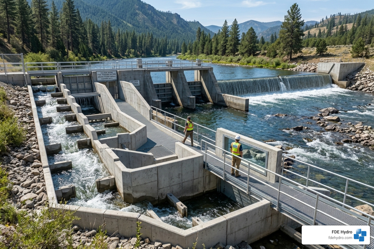 A modern modular fish passage system integrated into a precast concrete dam structure - sustainable modular hydro dams A modern modular fish passage system integrated into a precast concrete dam structure - sustainable modular hydro dams