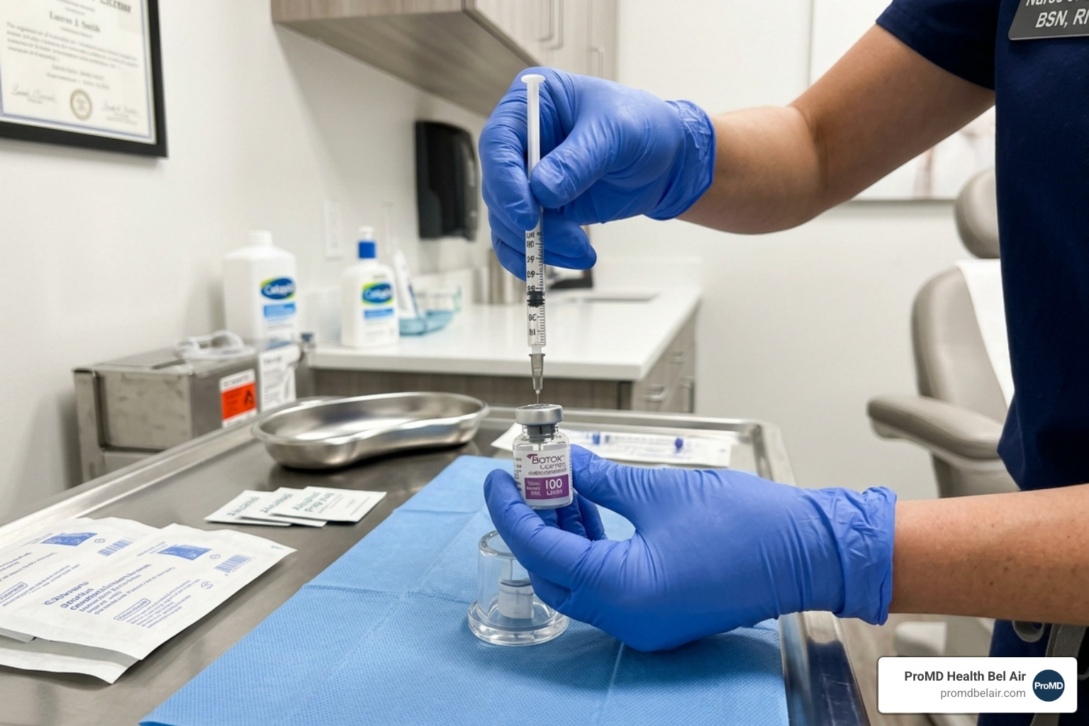 A close-up of a medical professional (e.g., PA-C from ProMD Health Bel Air team, face not identifiable if not one of the A close-up of a medical professional (e.g., PA-C from ProMD Health Bel Air team, face not identifiable if not one of the