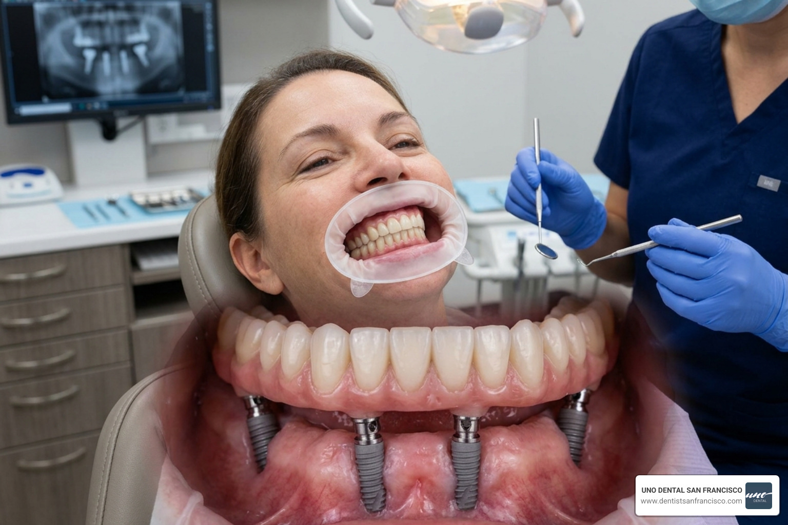 full arch dental restoration showing all on 4 technique - Average implant cost full arch dental restoration showing all on 4 technique - Average implant cost