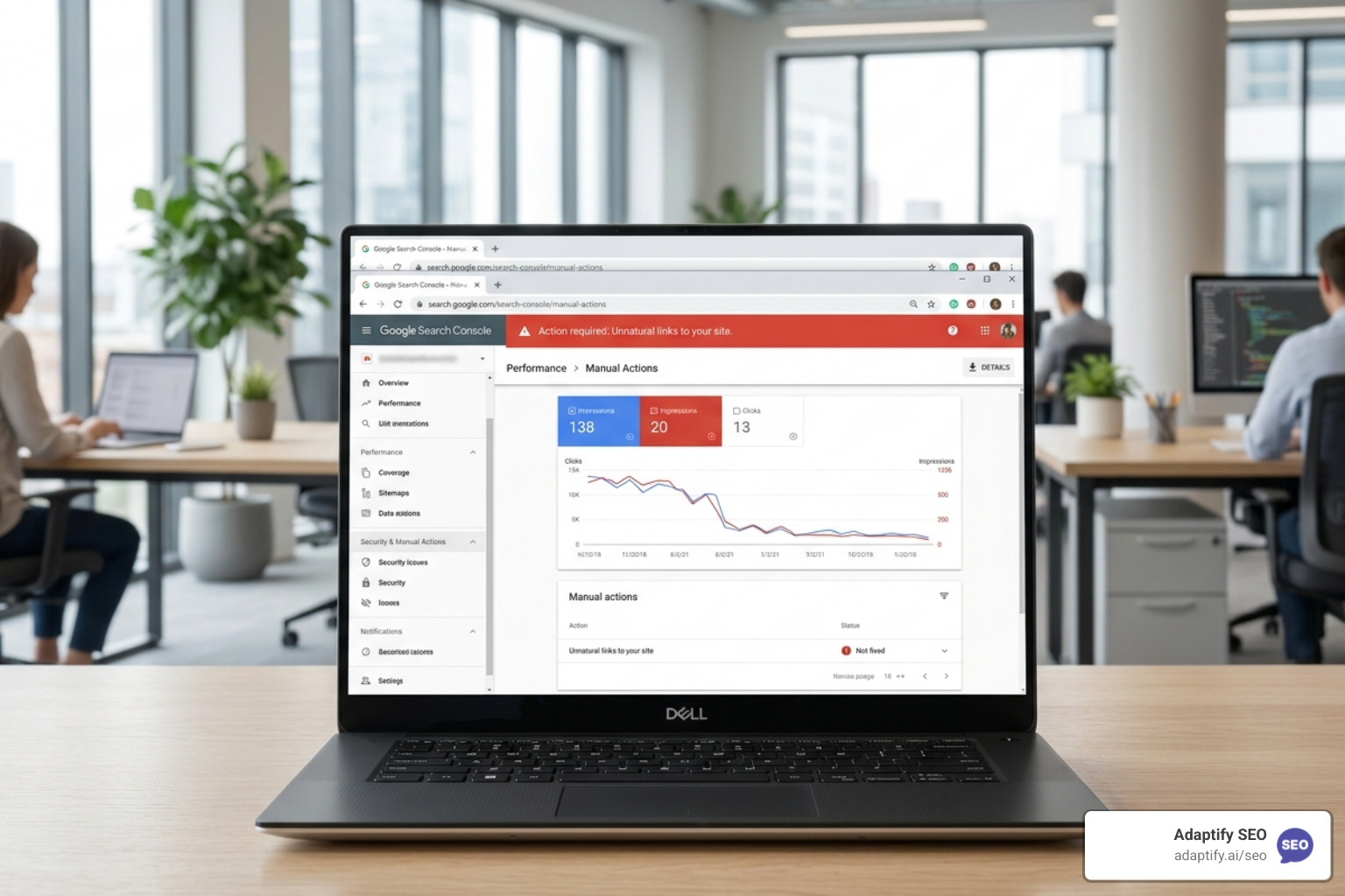 Google Search Console warning notification for unnatural links - backlink profile cleanup