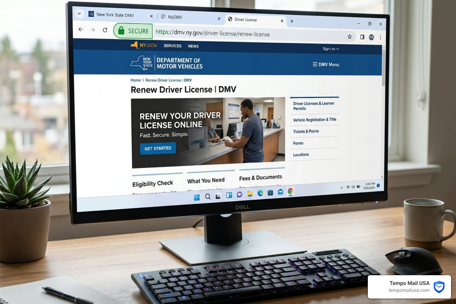 Secure browser displaying an official .gov DMV website with a green padlock icon - dmv scam text messages how to avoid Secure browser displaying an official .gov DMV website with a green padlock icon - dmv scam text messages how to avoid