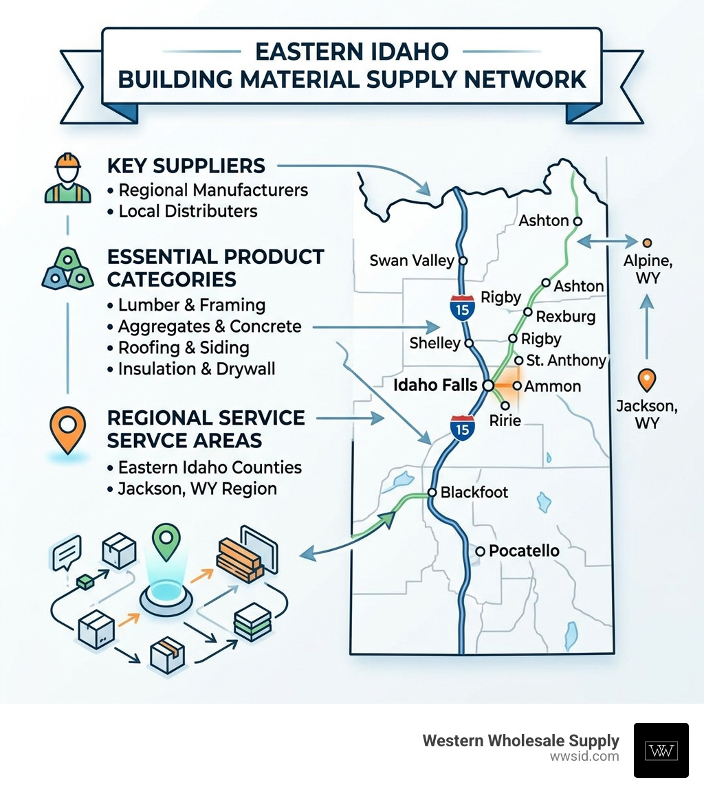 Building material supply chain in Eastern Idaho: suppliers, product categories, and regional service areas - building Building material supply chain in Eastern Idaho: suppliers, product categories, and regional service areas - building