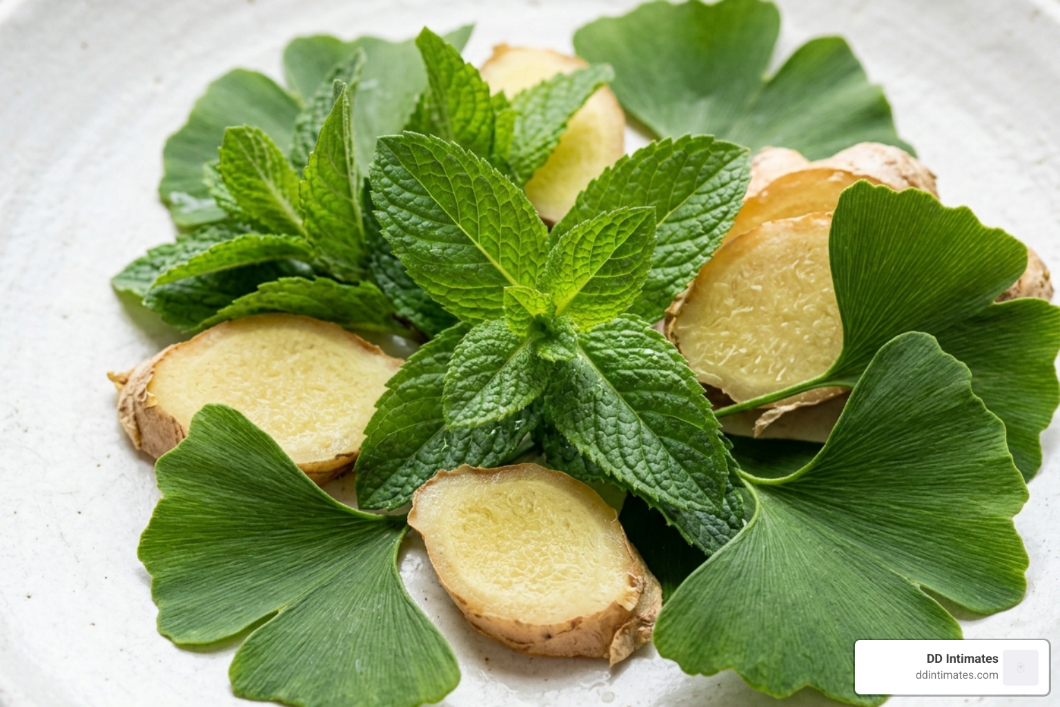 Botanical ingredients like peppermint, ginger, and ginkgo biloba used in sensation lubes - tingling sensation lube