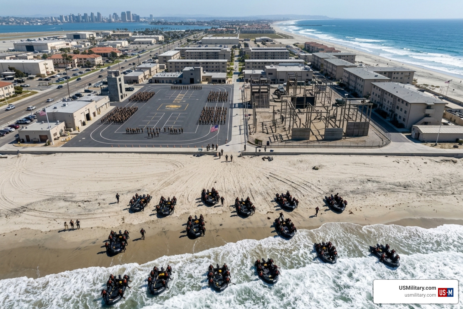 The BUD/S compound at the Naval Special Warfare Center in Coronado, California - all about navy seal bud/s training and all