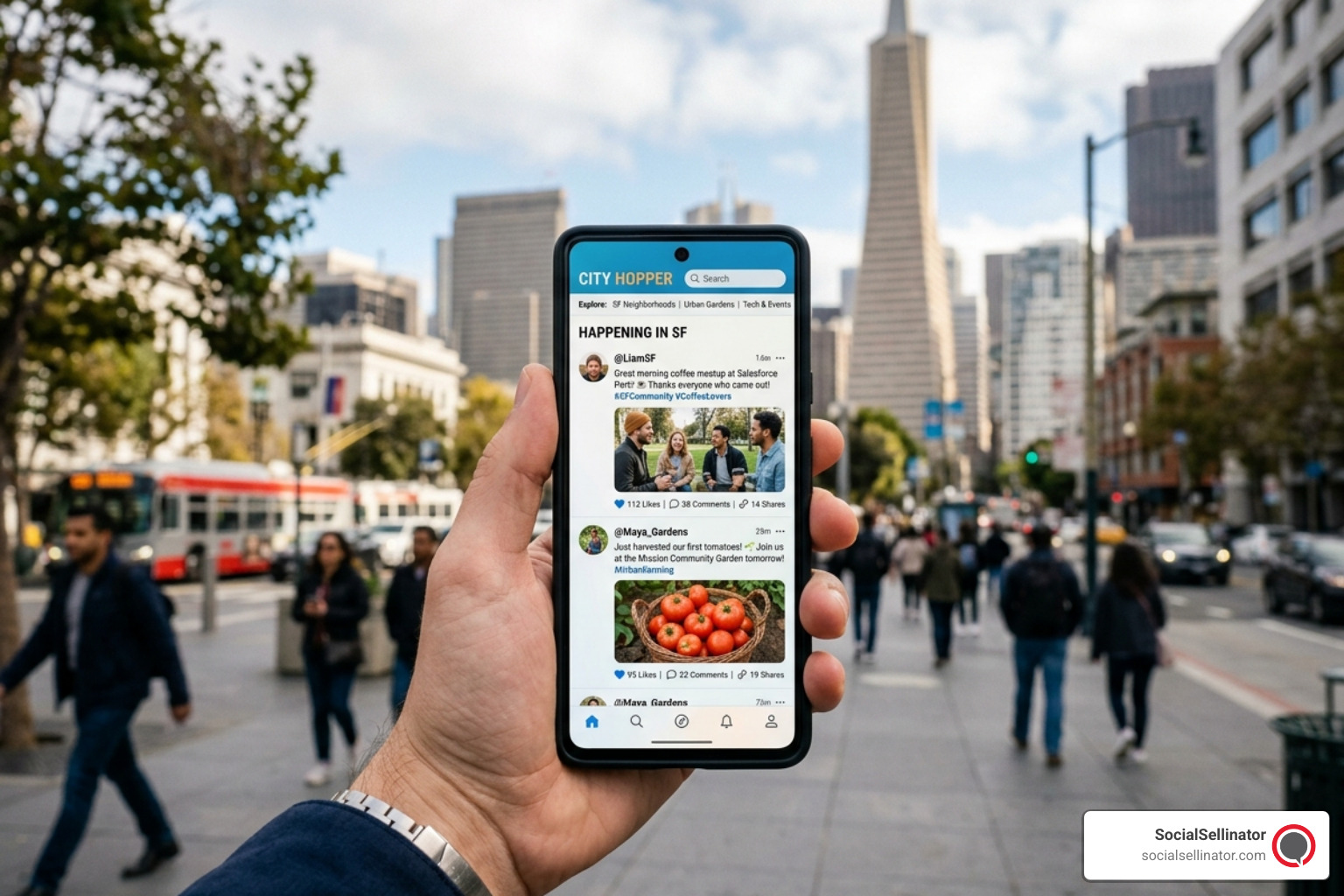 A smartphone displaying a micro-community forum with high engagement metrics - future trends brand communities