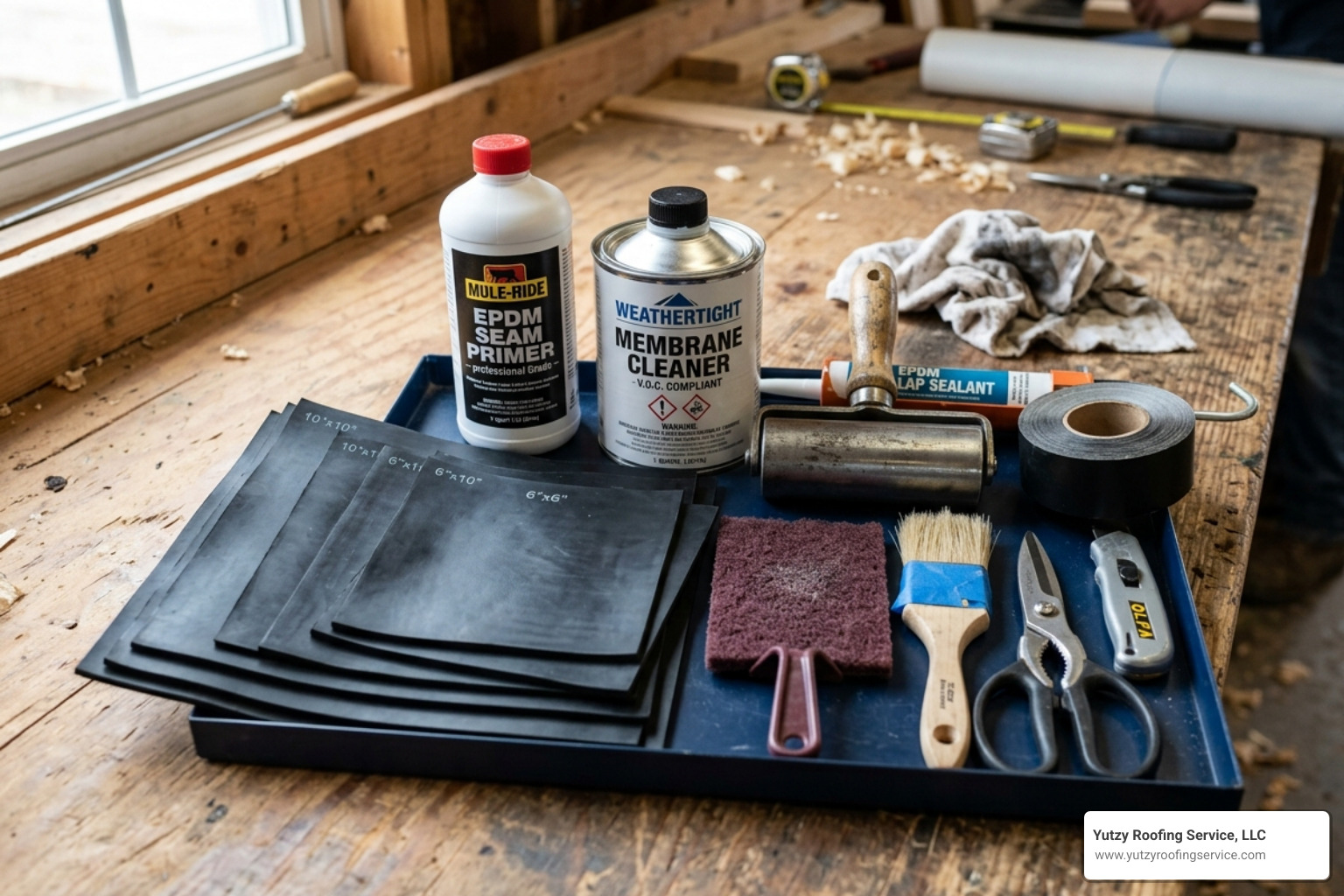 complete professional rubber roof repair kit with patches primer and roller - epdm roof patch complete professional rubber roof repair kit with patches primer and roller - epdm roof patch