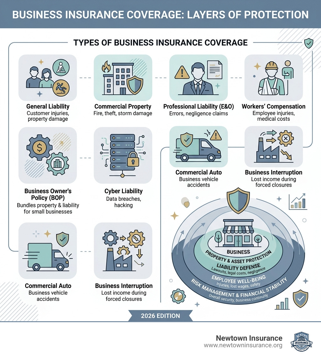 Types of business insurance coverage and layers of business protection infographic - business insurance coverage infographic Types of business insurance coverage and layers of business protection infographic - business insurance coverage infographic