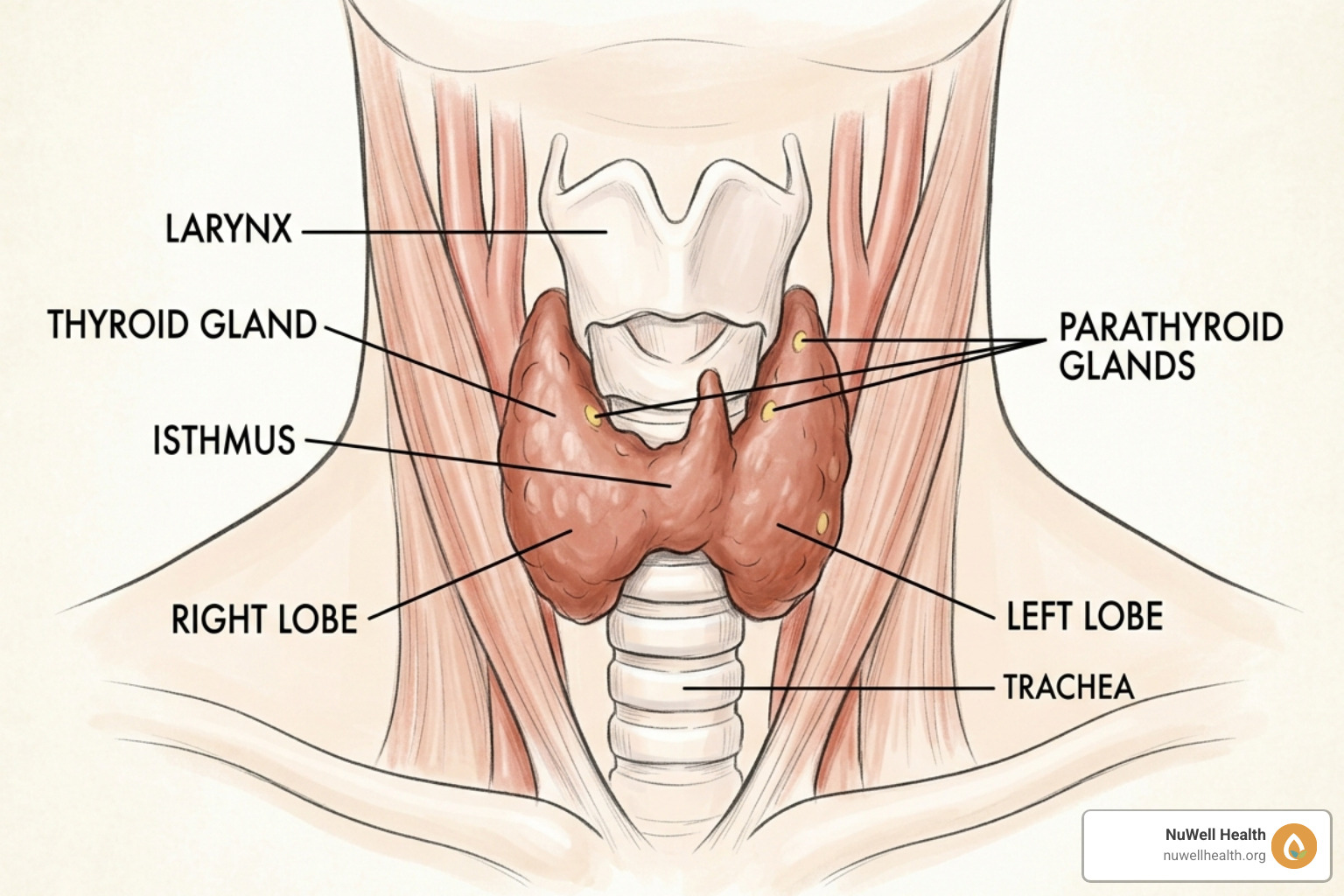 The butterfly-shaped thyroid gland located in the neck - heal hypothyroidism naturally