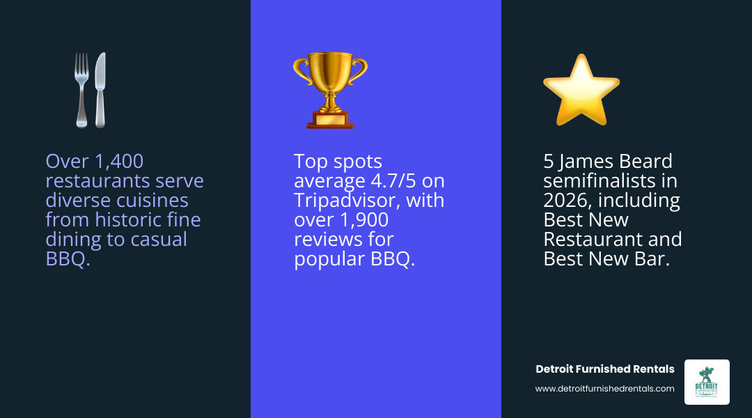 Detroit dining scene 2026 culinary trends infographic - dining in detroit michigan infographic 3_facts_emoji_blue
