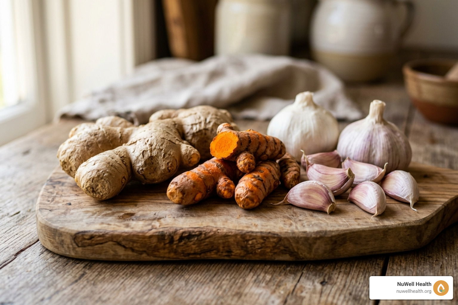 Herbal remedies like turmeric, ginger, and garlic used as holistic natural lifestyle remedies - holistic natural lifestyle