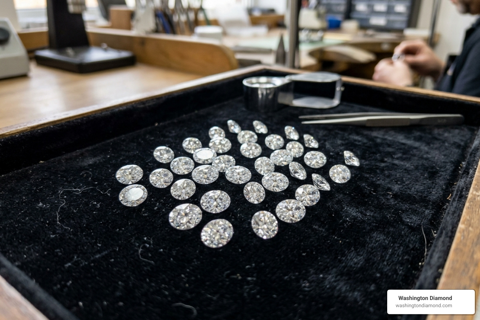 Loose oval diamonds on a jeweler's tray - 1 carat oval diamond price Loose oval diamonds on a jeweler's tray - 1 carat oval diamond price