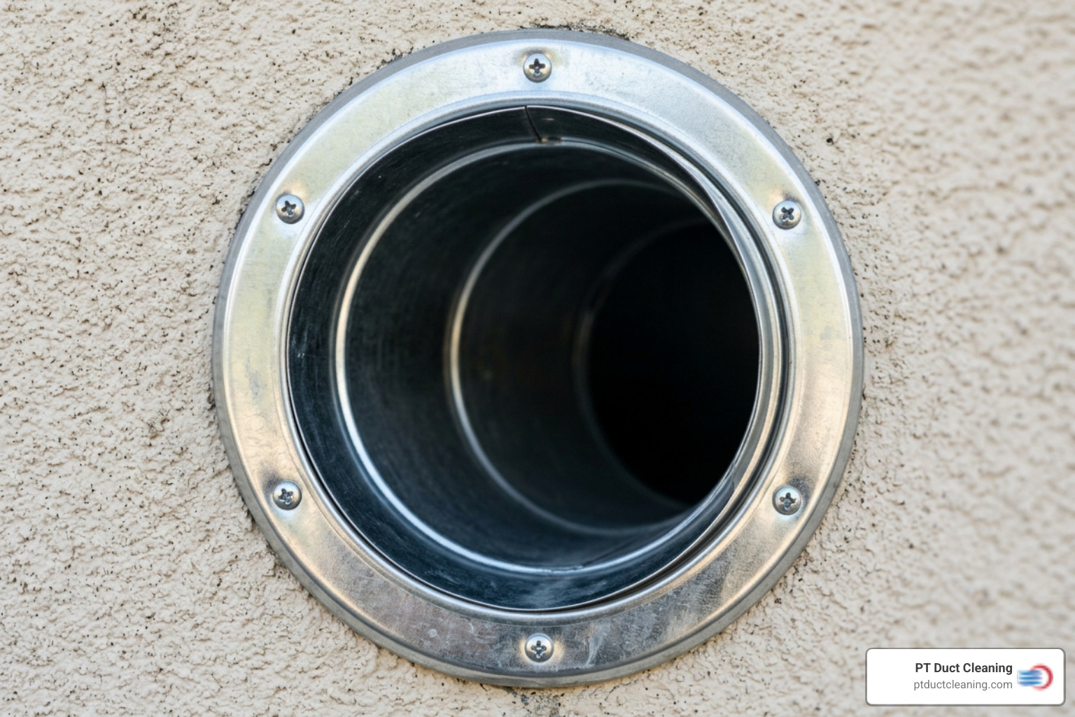 clean dryer vent showing clear airflow - get dryer vent cleaned