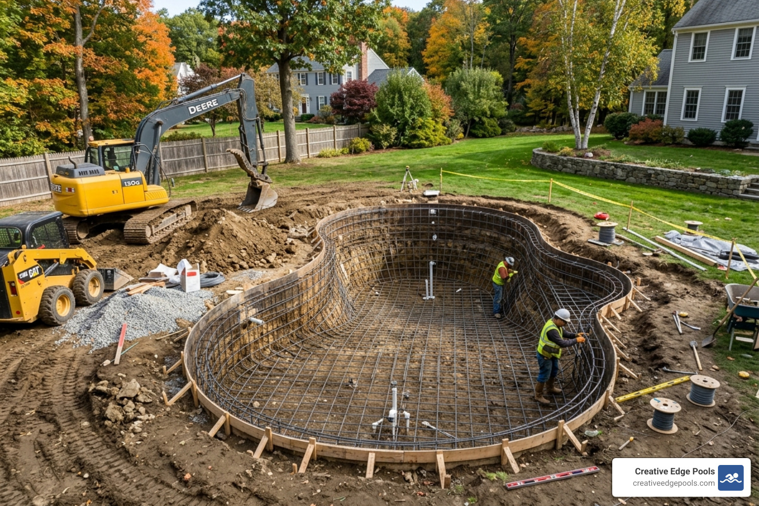 pool excavation and steel rebar framework - cost gunite pool pool excavation and steel rebar framework - cost gunite pool