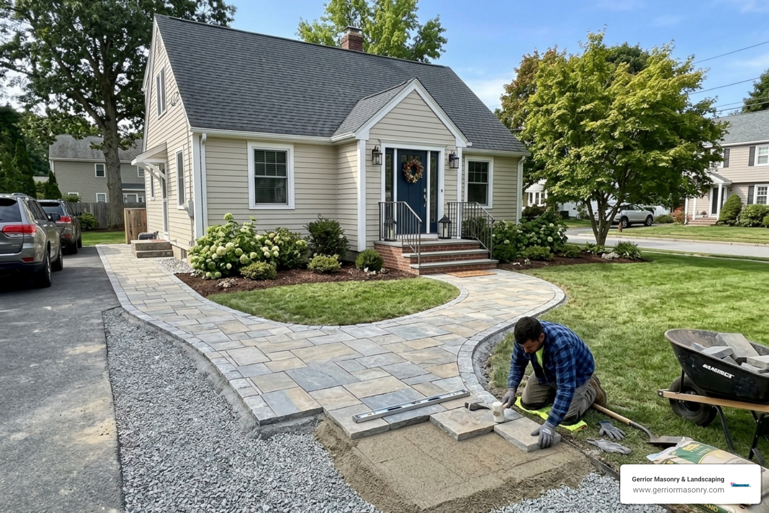 paver walkway - putting in a paver walkway