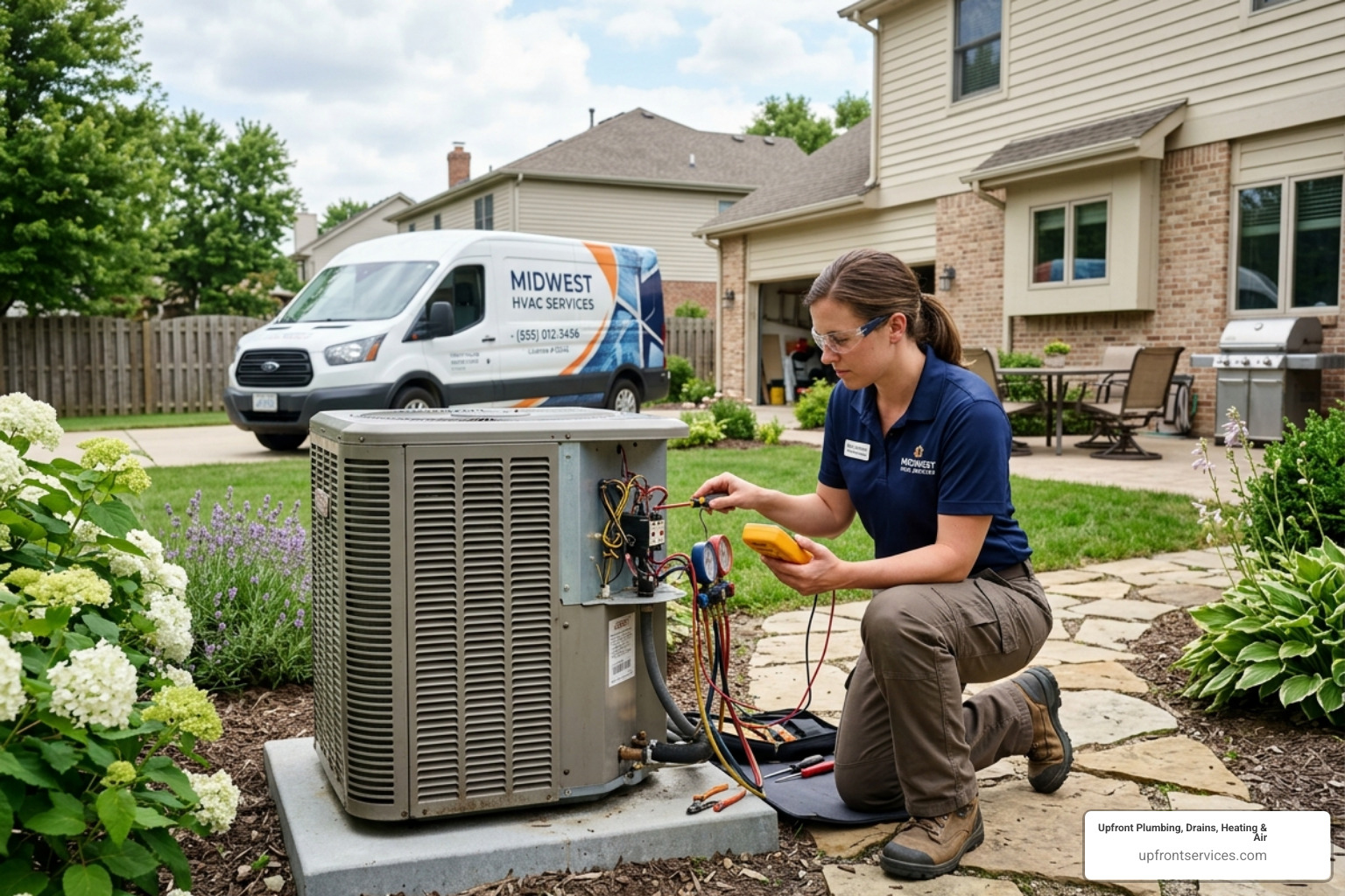 A technician performing a routine HVAC system check. - Who are the top-rated experts for heating ventilation and air