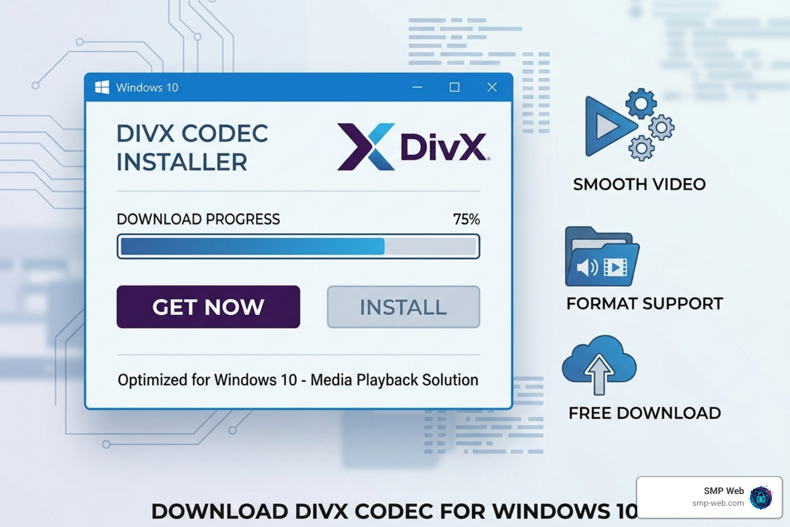 DivX installation wizard on Windows 10 showing component selection - divx codec download windows 10