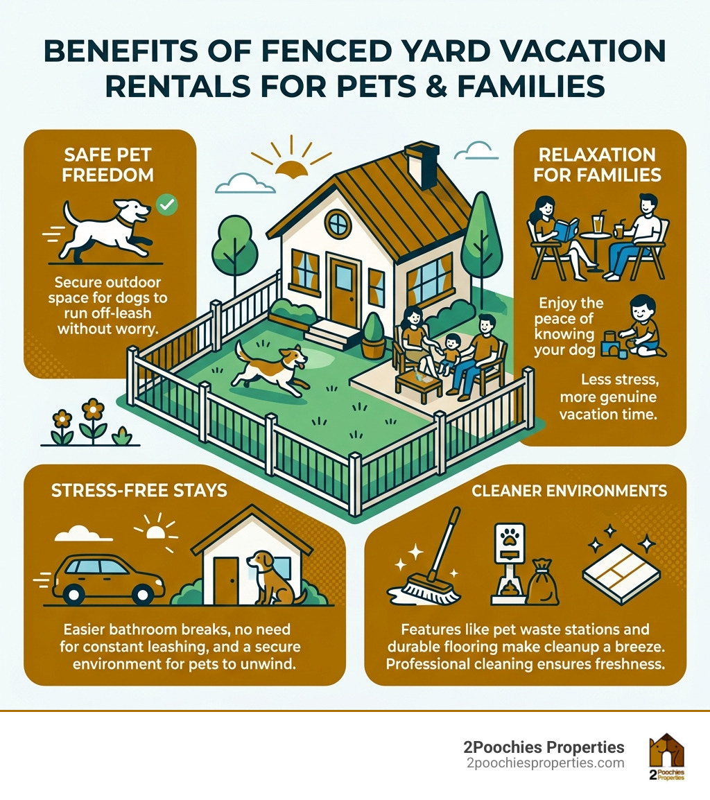 Benefits of fenced yard vacation rentals for pets and families infographic - pet-friendly fenced yard vacation rentals Benefits of fenced yard vacation rentals for pets and families infographic - pet-friendly fenced yard vacation rentals