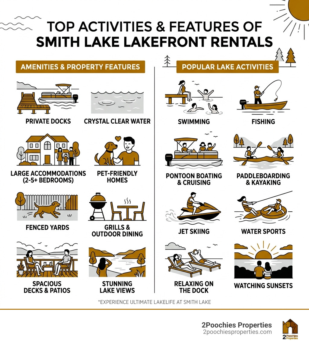 Top activities and features of Smith Lake lakefront rentals infographic - lake house rental smith lake infographic Top activities and features of Smith Lake lakefront rentals infographic - lake house rental smith lake infographic