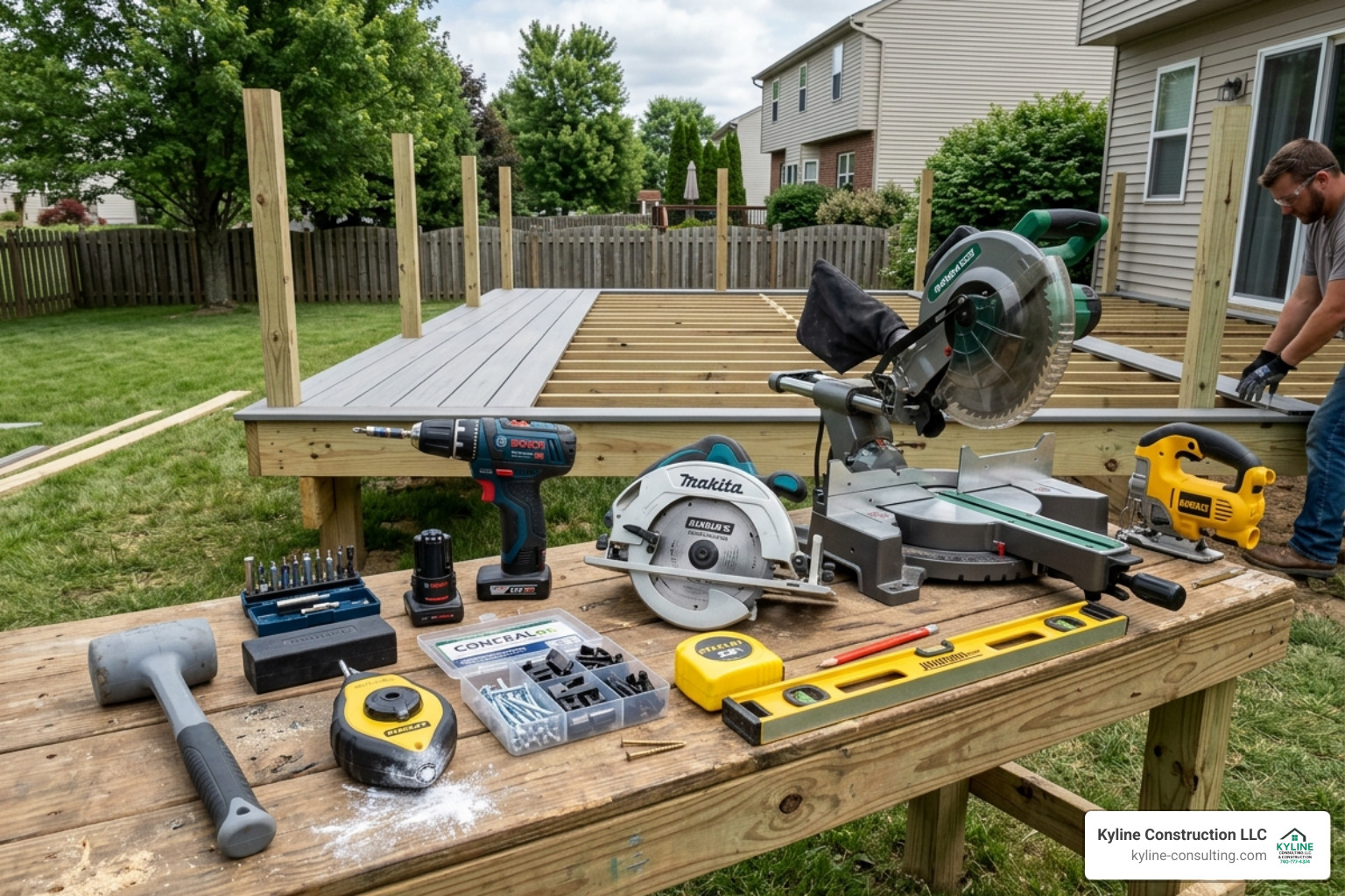 Professional decking tools for composite installation - composite deck installation Professional decking tools for composite installation - composite deck installation