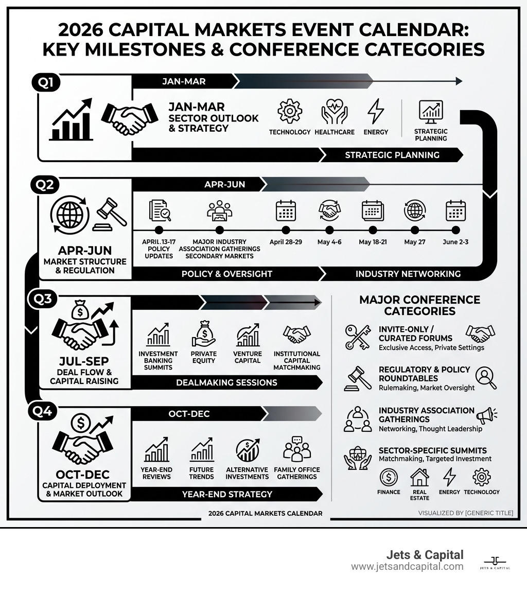 2026 capital markets event calendar with key quarterly milestones and major conference categories - Capital markets events 2026 capital markets event calendar with key quarterly milestones and major conference categories - Capital markets events