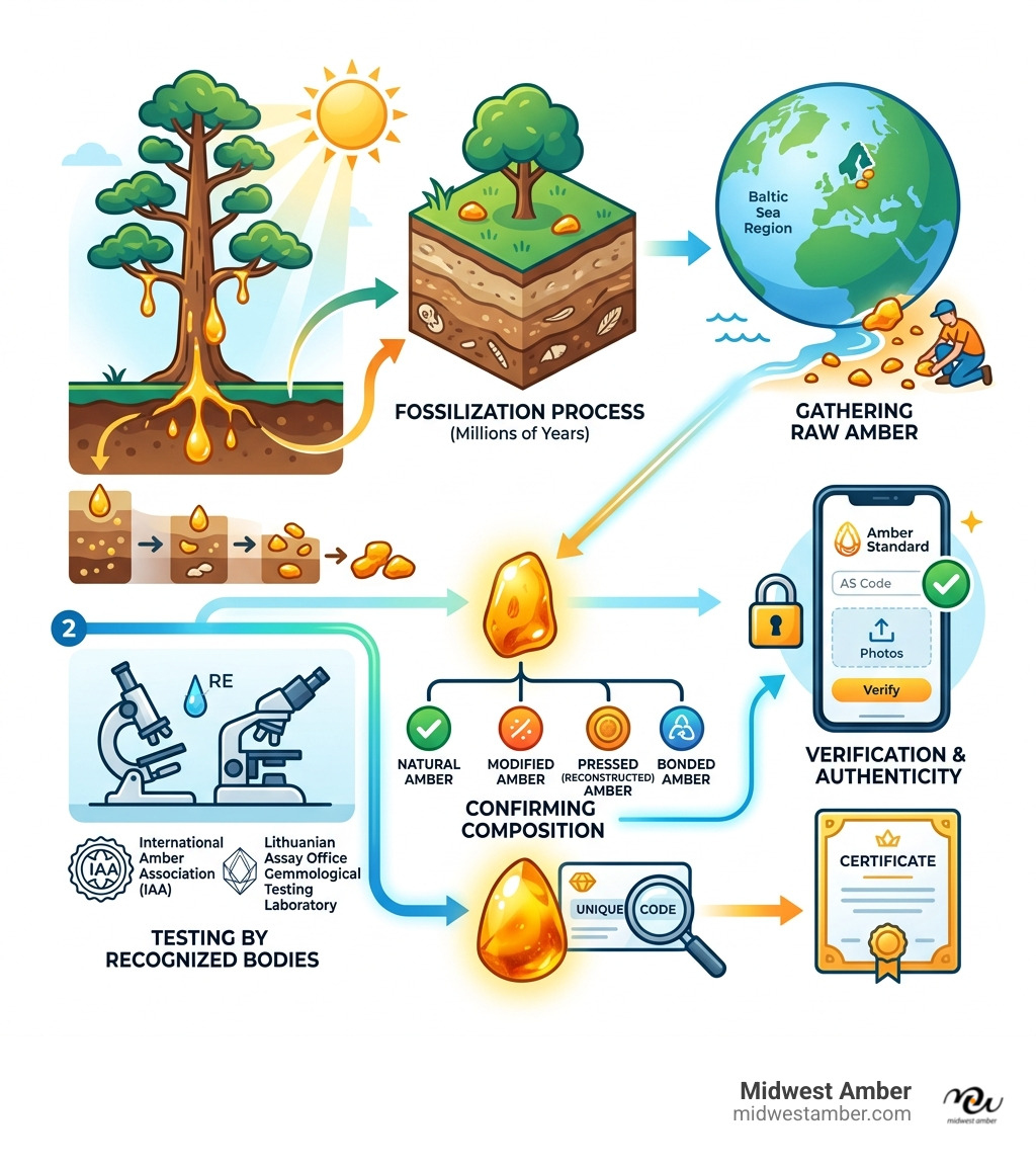 Journey from ancient Baltic pine resin to certified amber gemstone with key certification steps - amber jewelry Journey from ancient Baltic pine resin to certified amber gemstone with key certification steps - amber jewelry