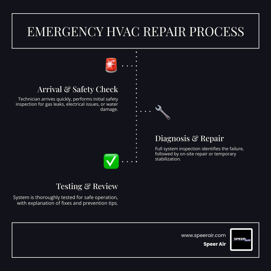 Step-by-step infographic of the emergency HVAC repair process from call to post-repair review - emergency hvac repair what Step-by-step infographic of the emergency HVAC repair process from call to post-repair review - emergency hvac repair what