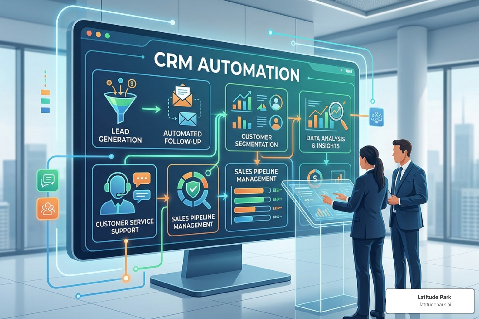 AI system prioritizing leads based on engagement scores and historical data - crm automation