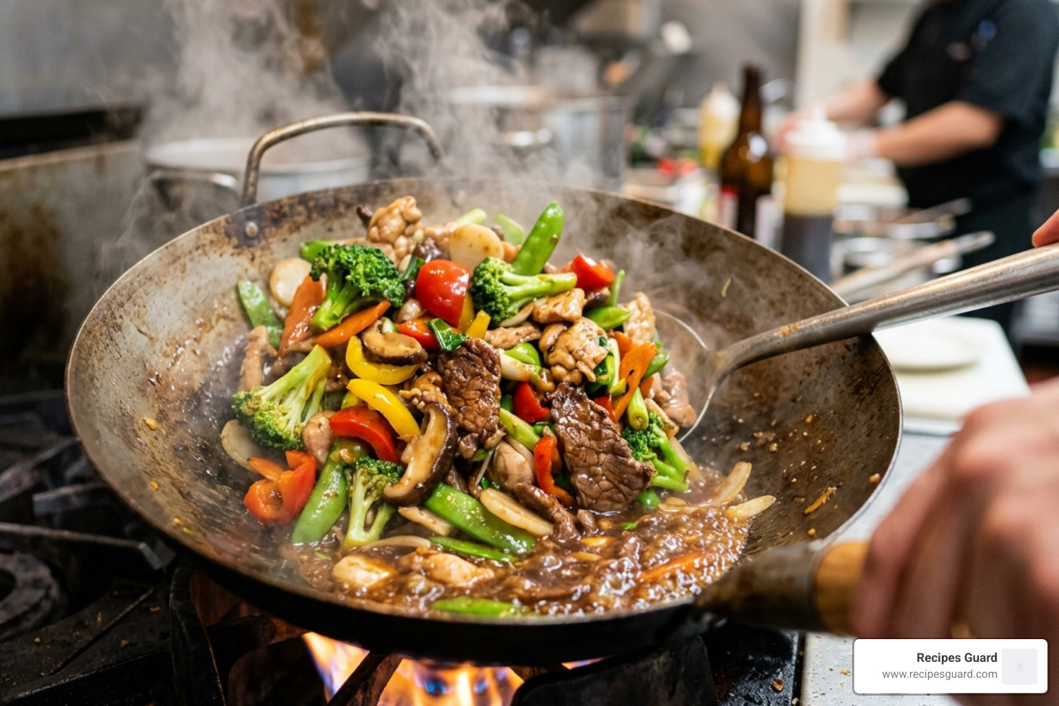 sizzling stir fry with brown bean sauce - fermented soy bean sauce