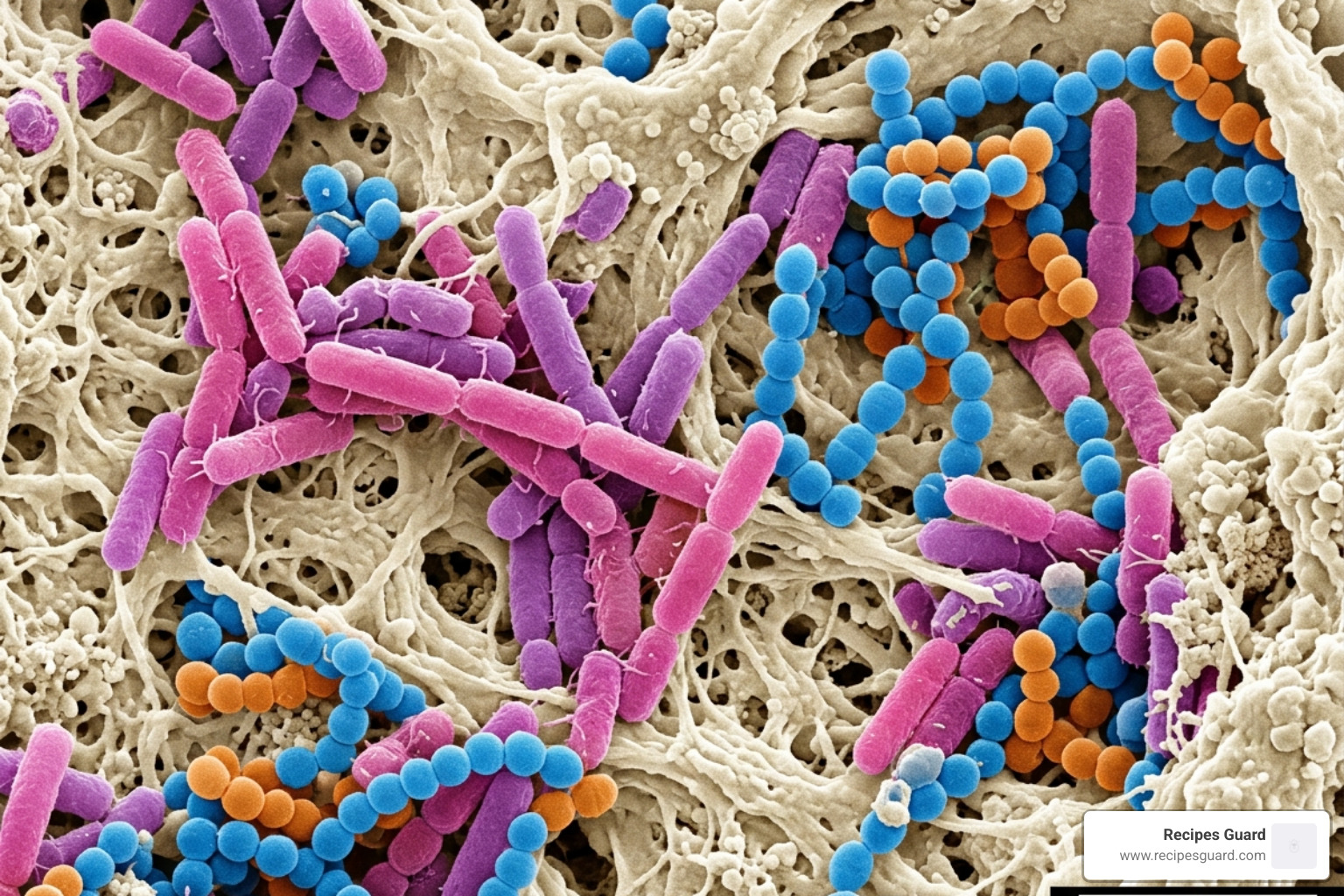 Microscopic view of probiotic bacterial strains found in yogurt - natural yogurt starter