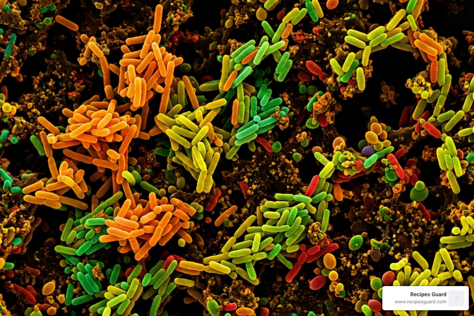 Microscopic view of lactic acid bacteria in a healthy ferment - lacto-fermentation salt ratio