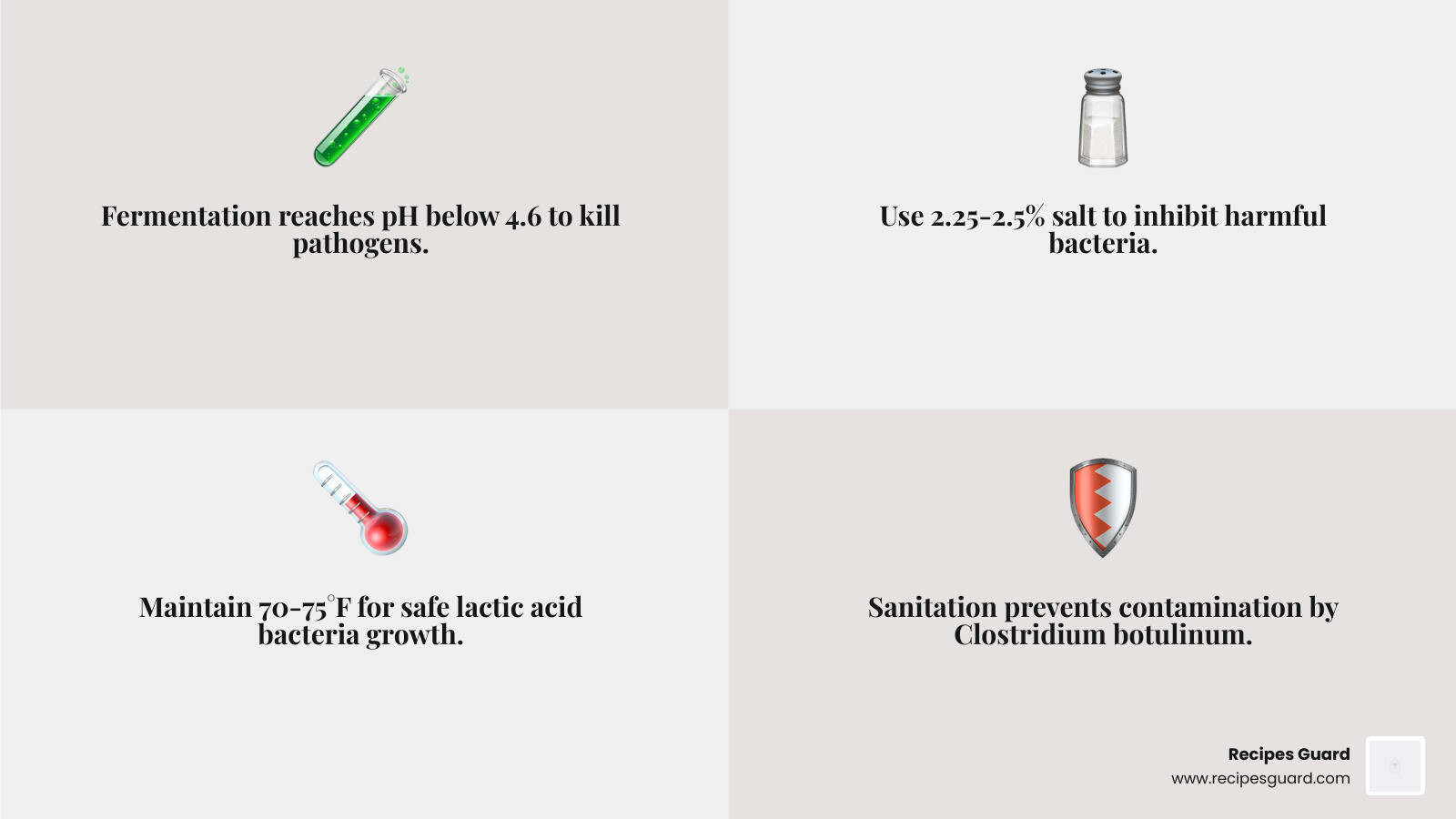 Key food safety rules for fermented foods: pH, salt, temperature, and who should be cautious - food safety fermented foods