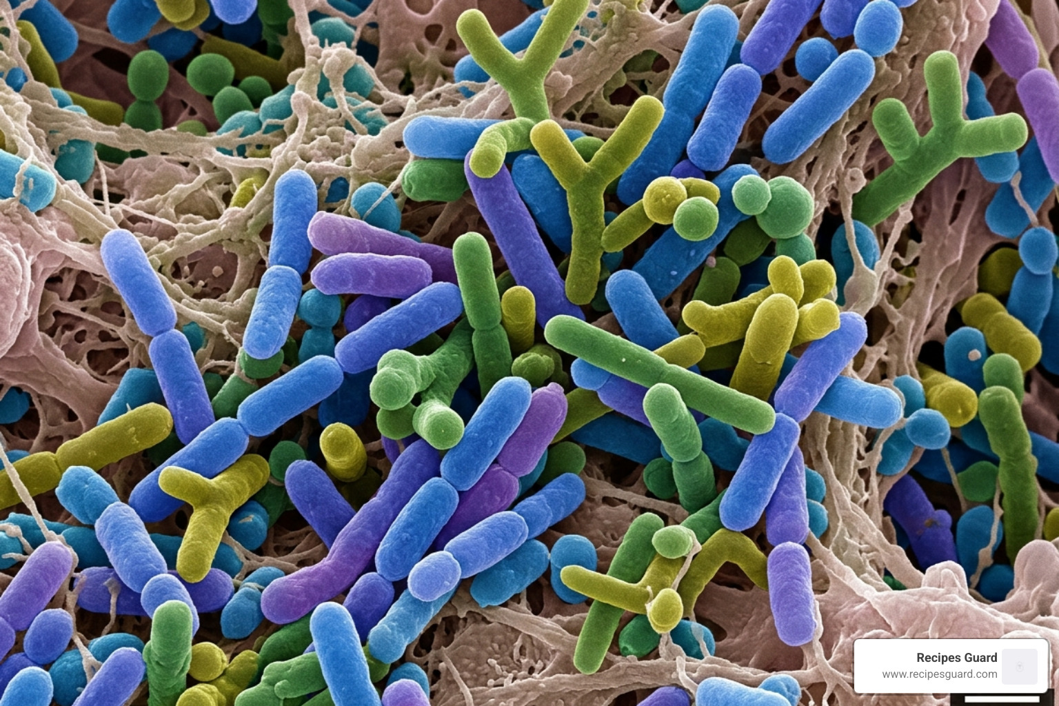microscopic view of beneficial bacteria like Lactobacillus and Bifidobacterium - fermented pet food