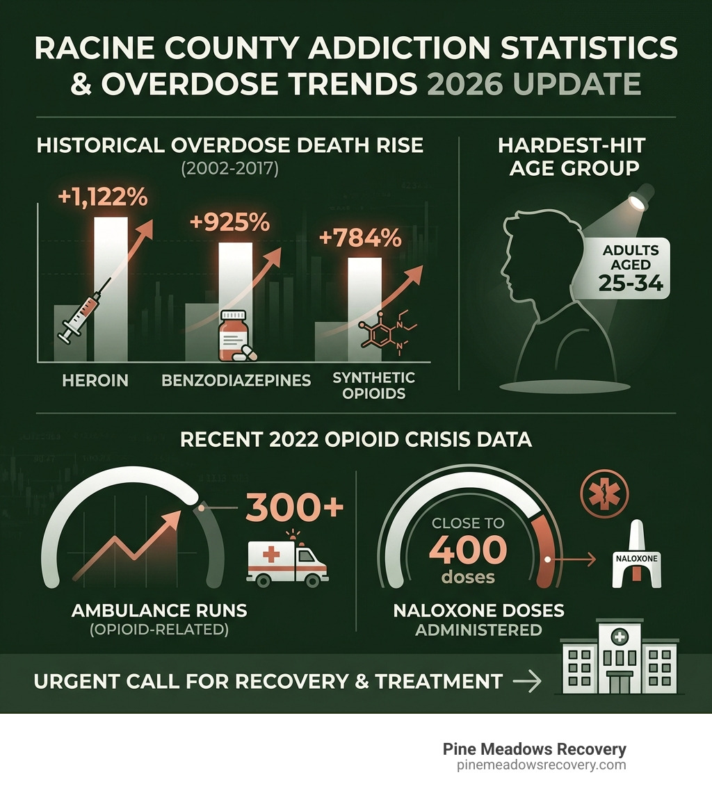 Racine WI addiction statistics and overdose trends infographic 2026 - Best Rehab Centers Near Racine WI infographic 