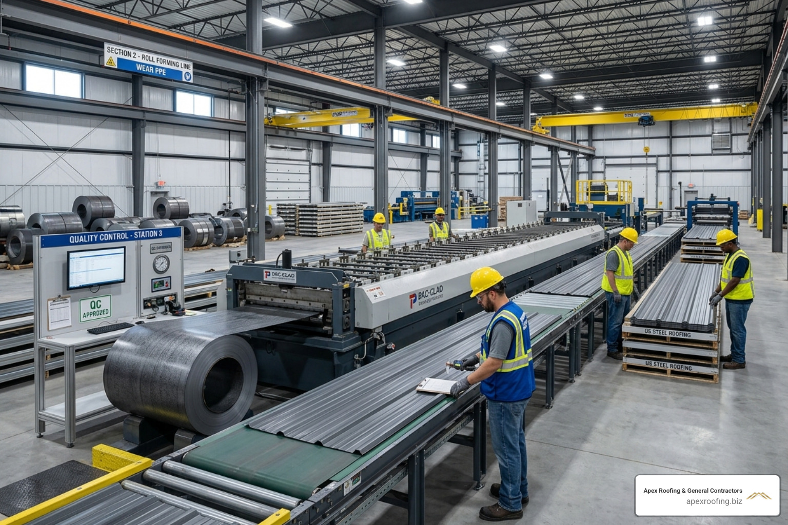 modern metal roofing production facility - metal roofing manufacturers near me
