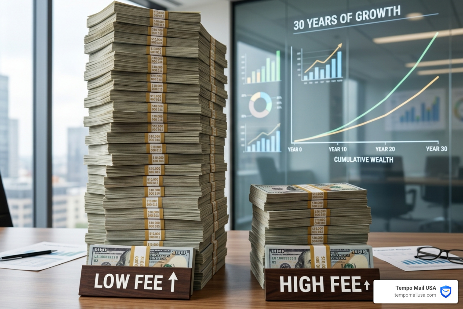 Comparison of FXAIX 0.015% fee vs industry average mutual fund fees showing wealth impact - FXAIX Expense Ratio and Long Comparison of FXAIX 0.015% fee vs industry average mutual fund fees showing wealth impact - FXAIX Expense Ratio and Long