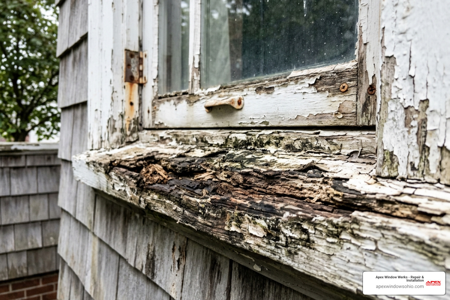 rotted wood window sill in a historic Cleveland home - window repair Cleveland rotted wood window sill in a historic Cleveland home - window repair Cleveland